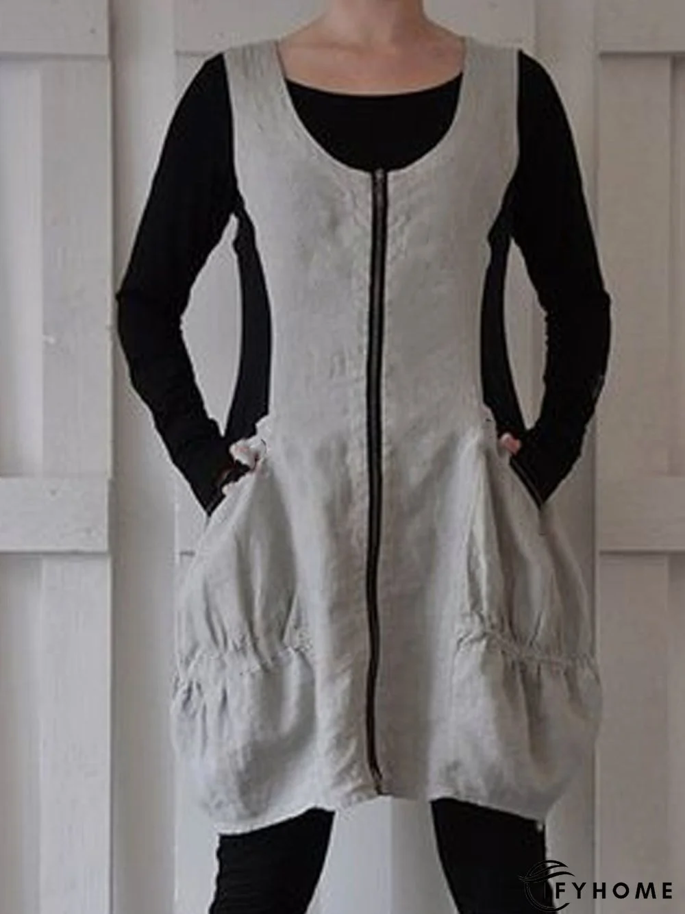 Cotton-Blend Sleeveless Weaving Dress | IFYHOME