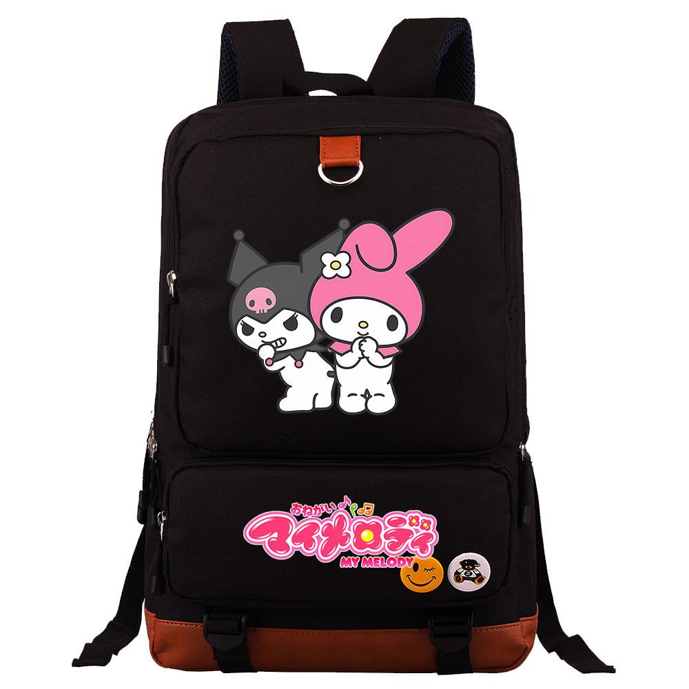 Mayoulove Kuromi Backpack Large Capacity Cute Design for School and Everyday Use-Mayoulove