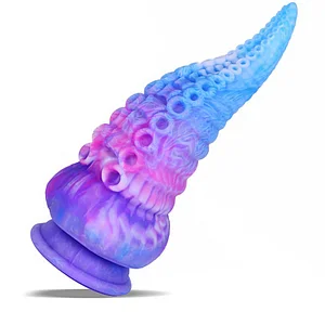 Tentacle Shaped Penis Soft Silicone Dildo For Women Dazzling Colors