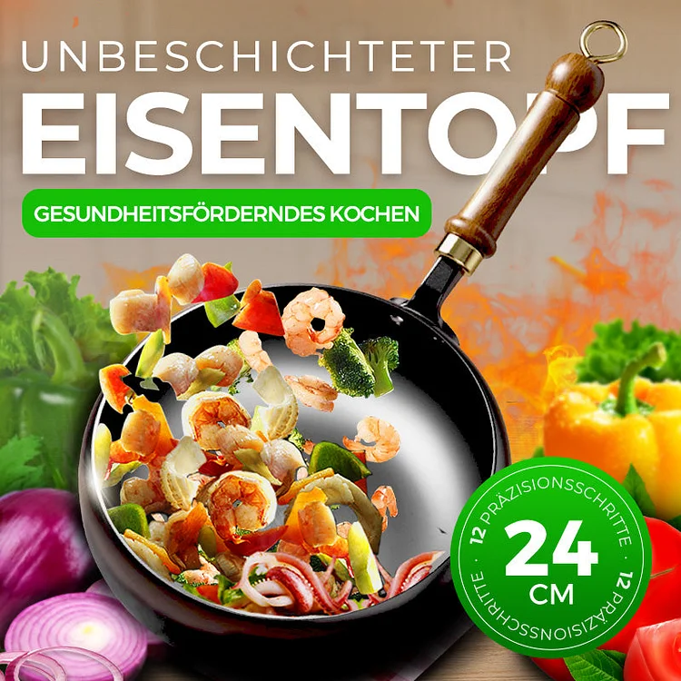 Unbeschichteter dicker Eisentopf