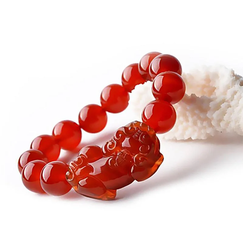 Red Agate Lucky Pixiu Wealth Luck Bracelet