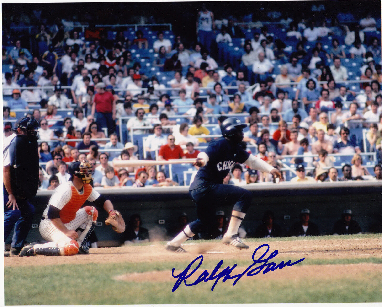 RALPH GARR CHICAGO WHITE SOX ACTION SIGNED 8x10