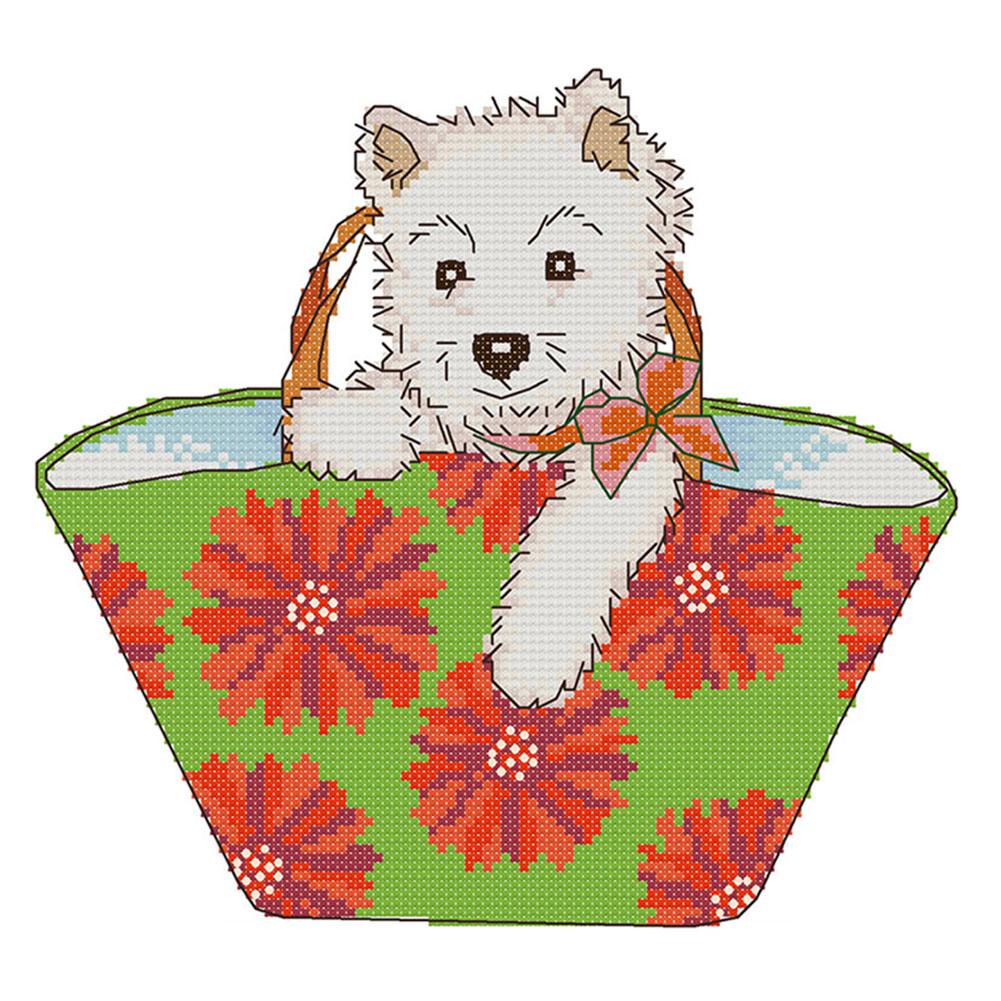 

Dog In Bag - 14CT Stamped Cross Stitch - 26*22cm, 501 Original