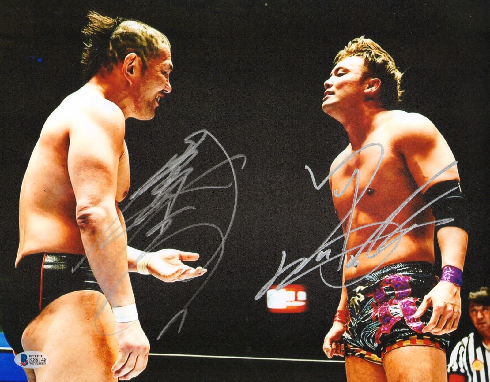 Minoru Suzuki Kazuchika Okada Signed 11x14 Photo Poster painting BAS COA New Japan Pro Wrestling