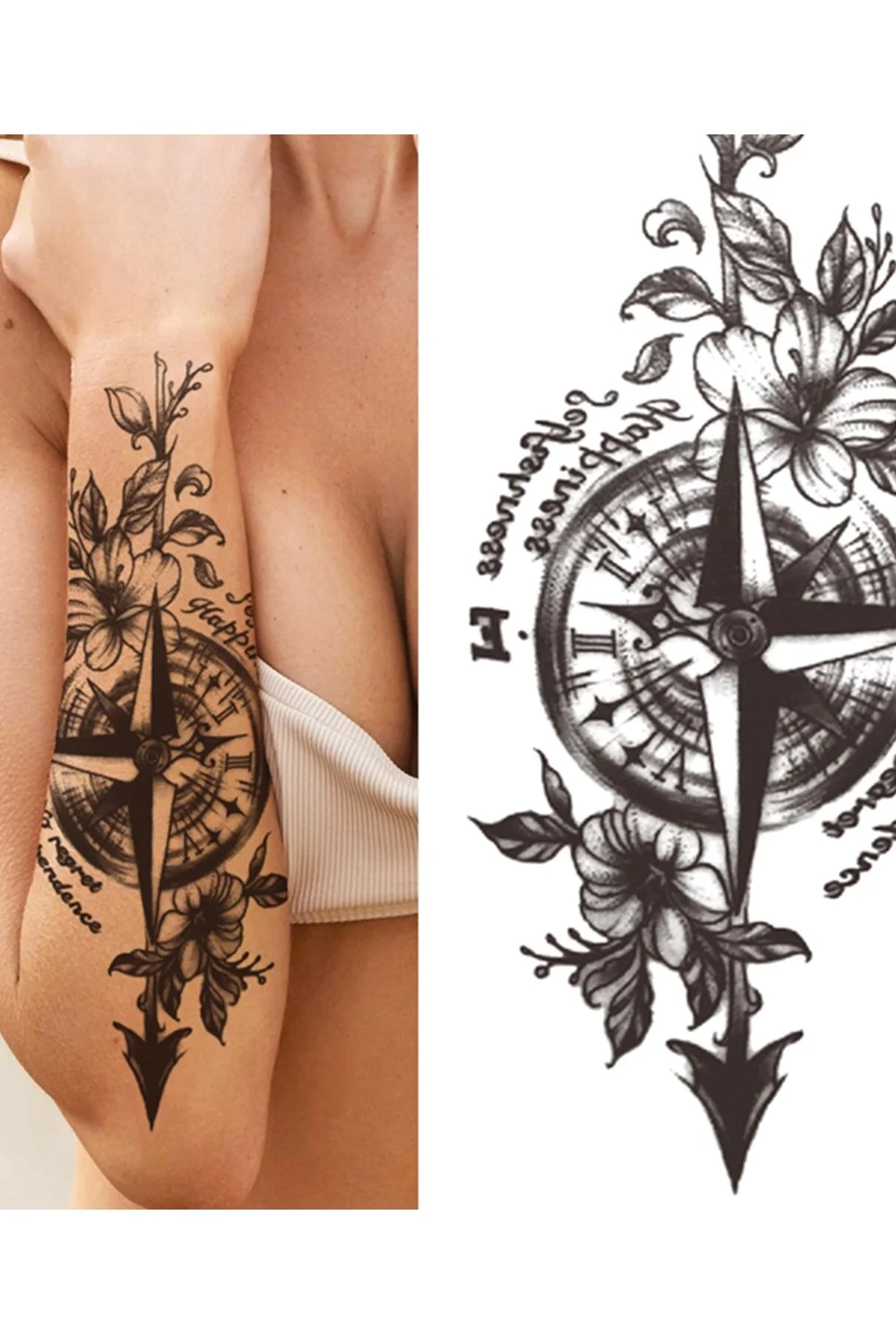  Forest Tattoo Sticker For Men Women Children Tiger Wolf Death Skull Temporary Tattoo Fake Henna Skeleton King Animal Tatoo 921-1