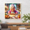 Diamond Painting-DIY Full Round Drill Cooking Grandma(40*40 CM)