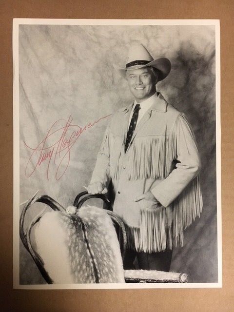 Larry Hagman Dallas Actor Signed Autographed 8 1/2 X 11 Photo Poster painting w/COA