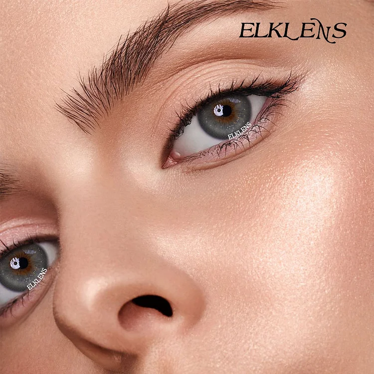 ELKLENS Gloss Milk Grey Prescription Colored Contact Lenses