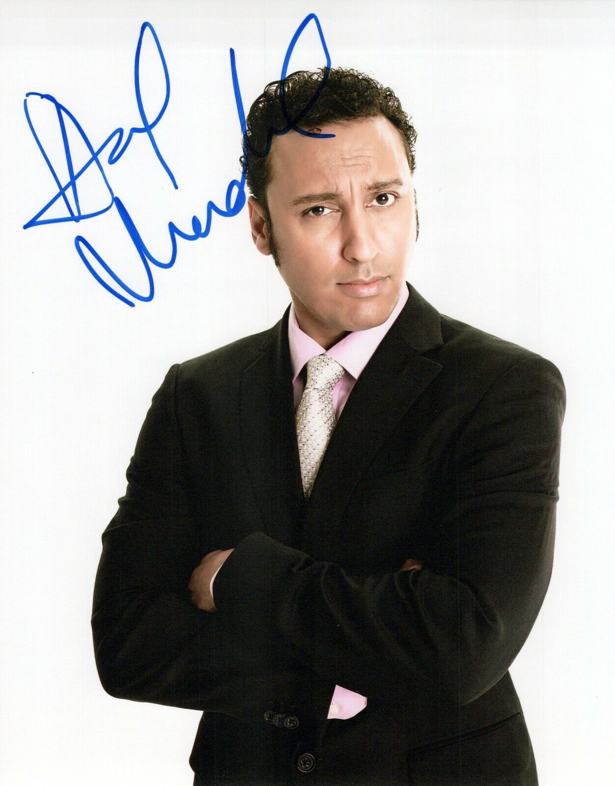 Aasif Mandvi head shot autographed Photo Poster painting signed 8x10 #1