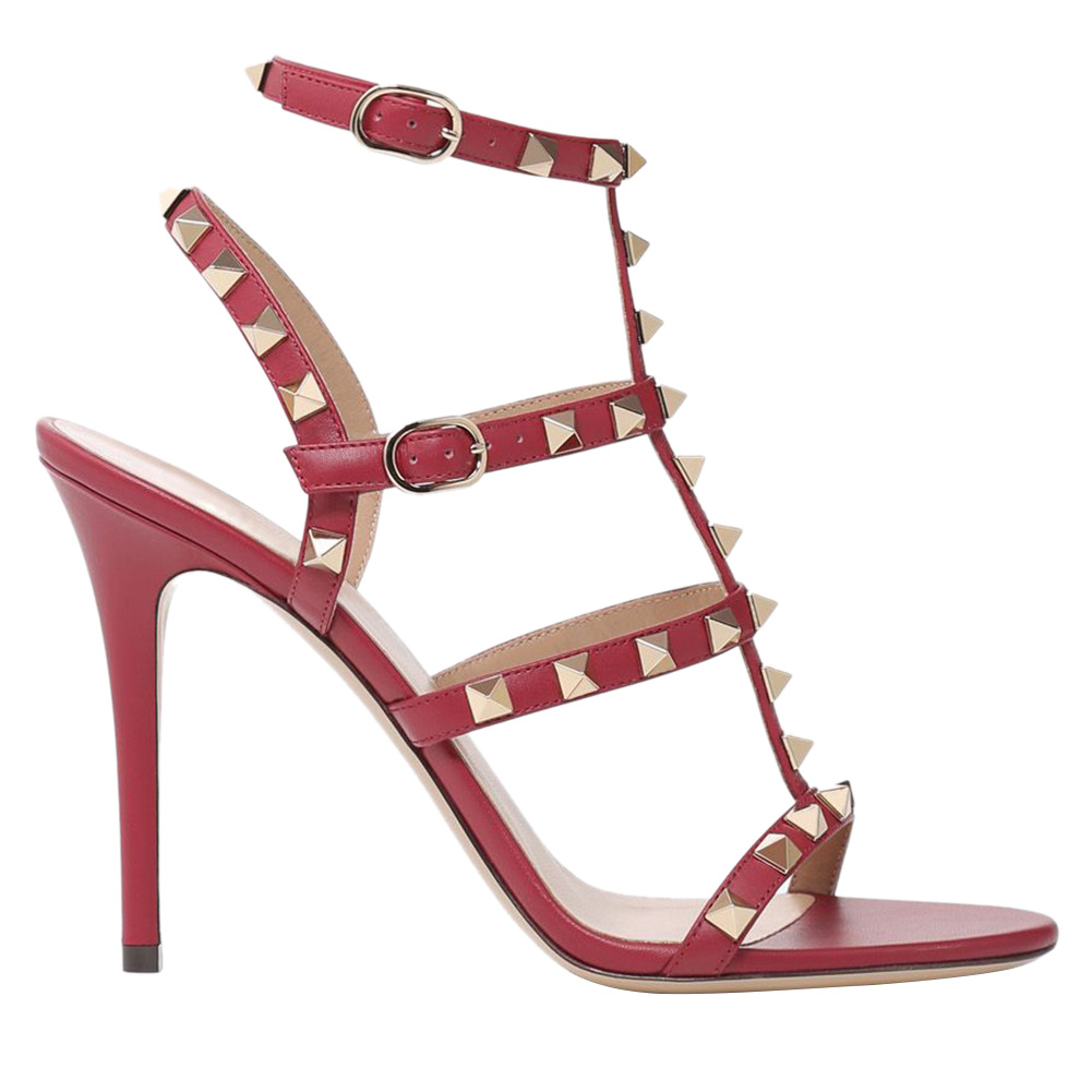 100mm Women's Rivets Stiletto Heels Party Daily Summer Sandals-vocosishoes