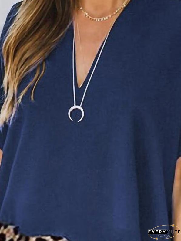 Casual Color Block V-neck Dress