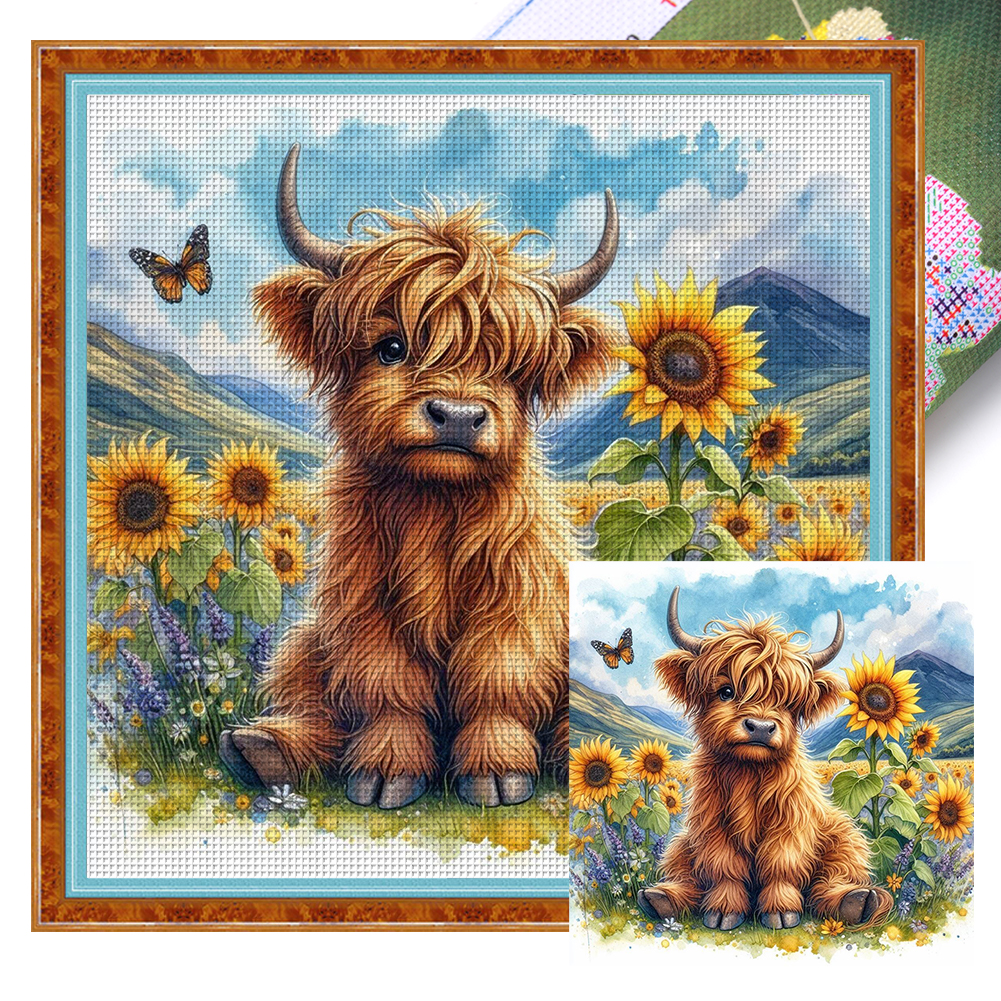Mountain Animal Bear Cross Stitch Kit - 14CT Counted Pattern | Adult Needlepoint Craft Set