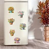 (US Local)6Pcs 2D/Flat DIY Flower Bucket Diamond Painting Fridge Magnets Kit for Art Crafts Gift