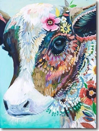 Animal Cow Paint By Numbers Kits UK For Adult PH9480
