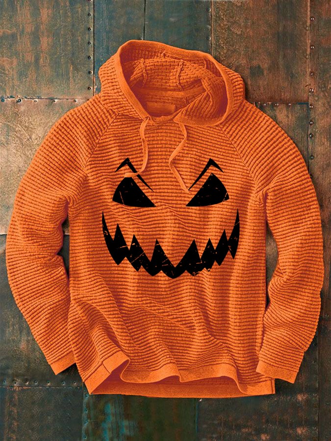 Casual Halloween Print Long Sleeve Hoodie