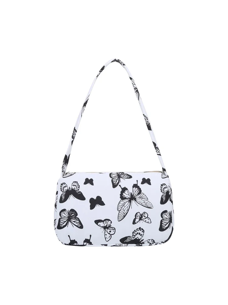 Vintage Women Canvas Print Shoulder Underarm Bag Casual Small Handbag (C)