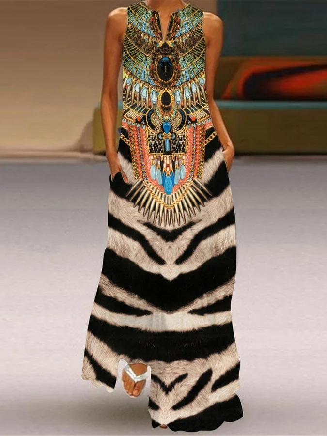 Women's Western Print Long Dress