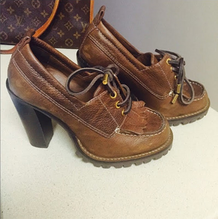 Custom Made Brown Vintage Chunky Heel Oxford Heels Vdcoo