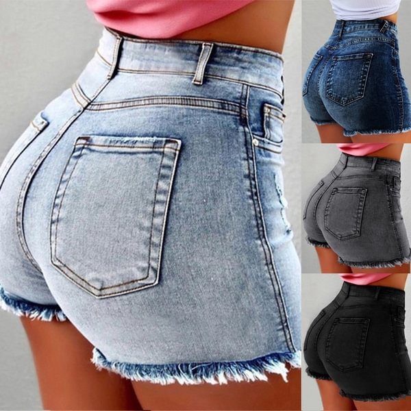 New Summer Women's Fashion Causal Slim Denim Shorts Jeans High Waist Beach Shorts Washed Jeans Shorts Hot Pants - Life is Beautiful for You - SheChoic