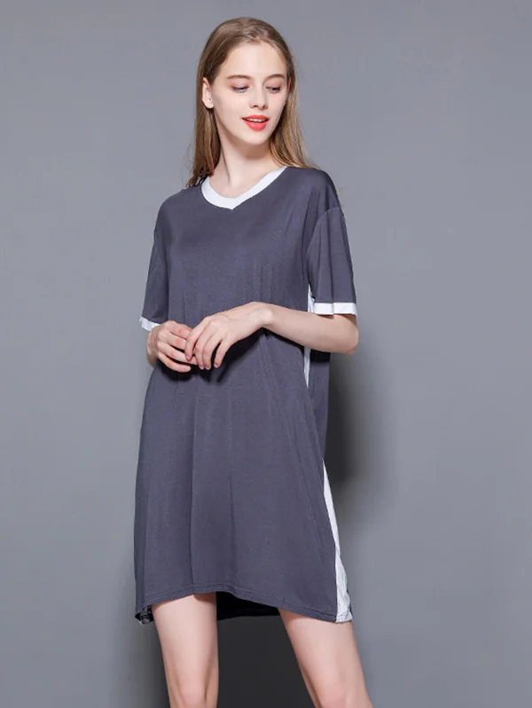 Original Short Sleeve V-Neck Dress