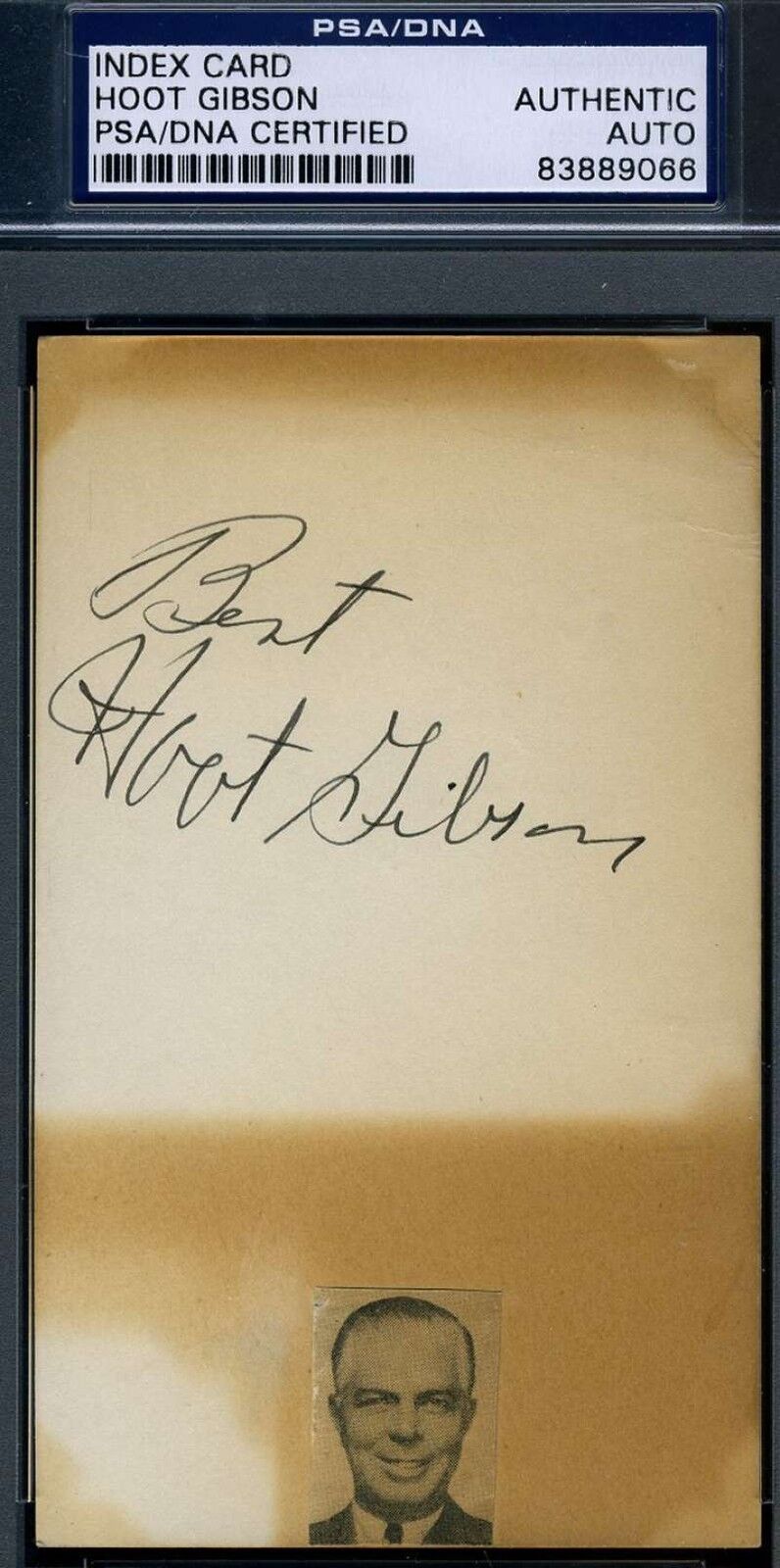 Hoot Gibson Vintage 1930`s Signed 3x5 Index Card Psa/dna Authentic Autograph