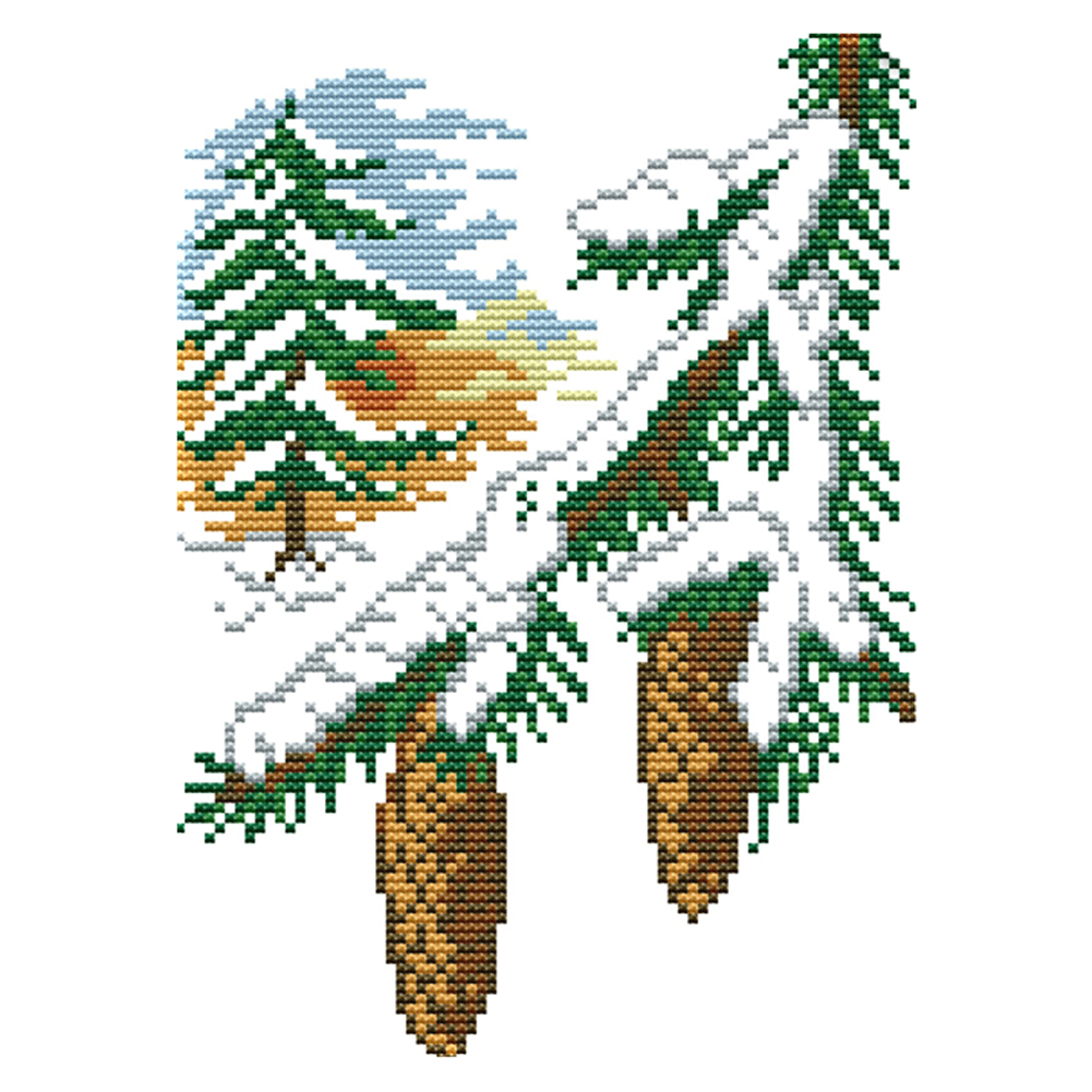 

Winter Cedar - 14CT Stamped Cross Stitch - 18*26cm, 501 Original