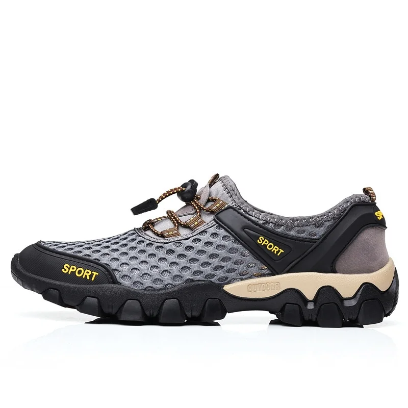 Churchf Summer Breathable Men Hiking Shoes Suede Mesh Outdoor Men Sneakers Climbing Shoes Men Sport Shoes Quick-dry Water Shoes