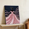 DIY Pearl Painting Girl with Frame for Home Wall Decor(30x40cm)