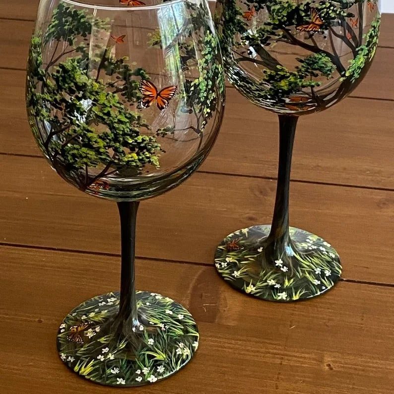 🔥HOT SALE NOW 49% OFF - Four Seasons Tree Wine Glasses - Hand Painted Art