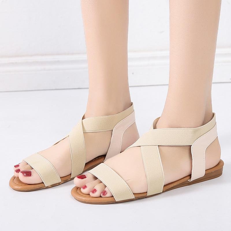 Women Sandals Flat With Shoes Bandage Bohemia Leisure Lady Sandals Peep-Toe Outdoor women's summer footwear Shoes