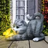 Cat Solar Garden Statue Solar Garden Statue Cat Housewarming Gift for Yard Patio