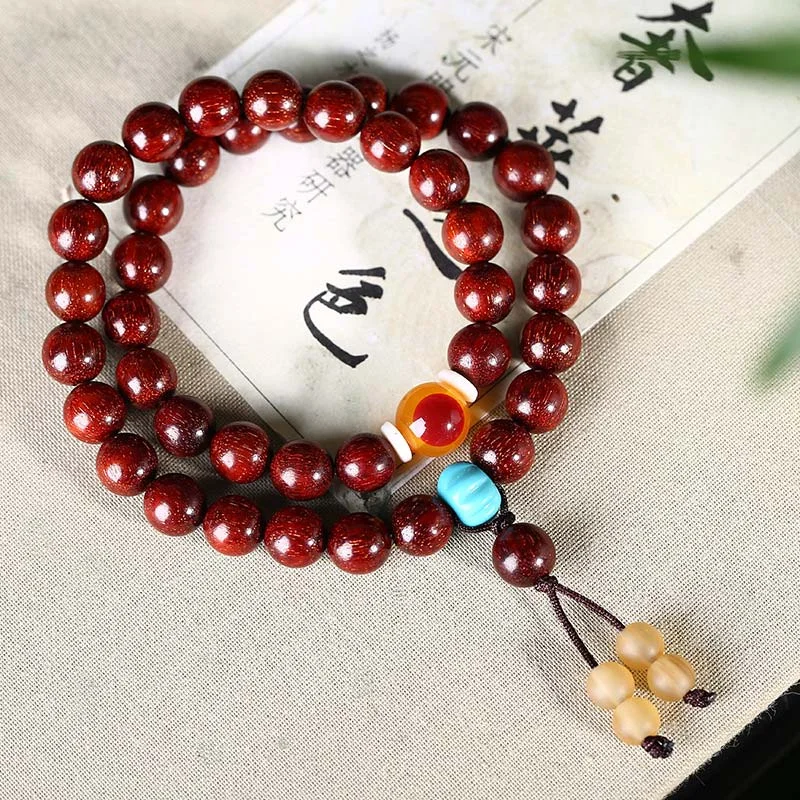 Tibetan Small Leaf Red Sandalwood Protection Bracelet
