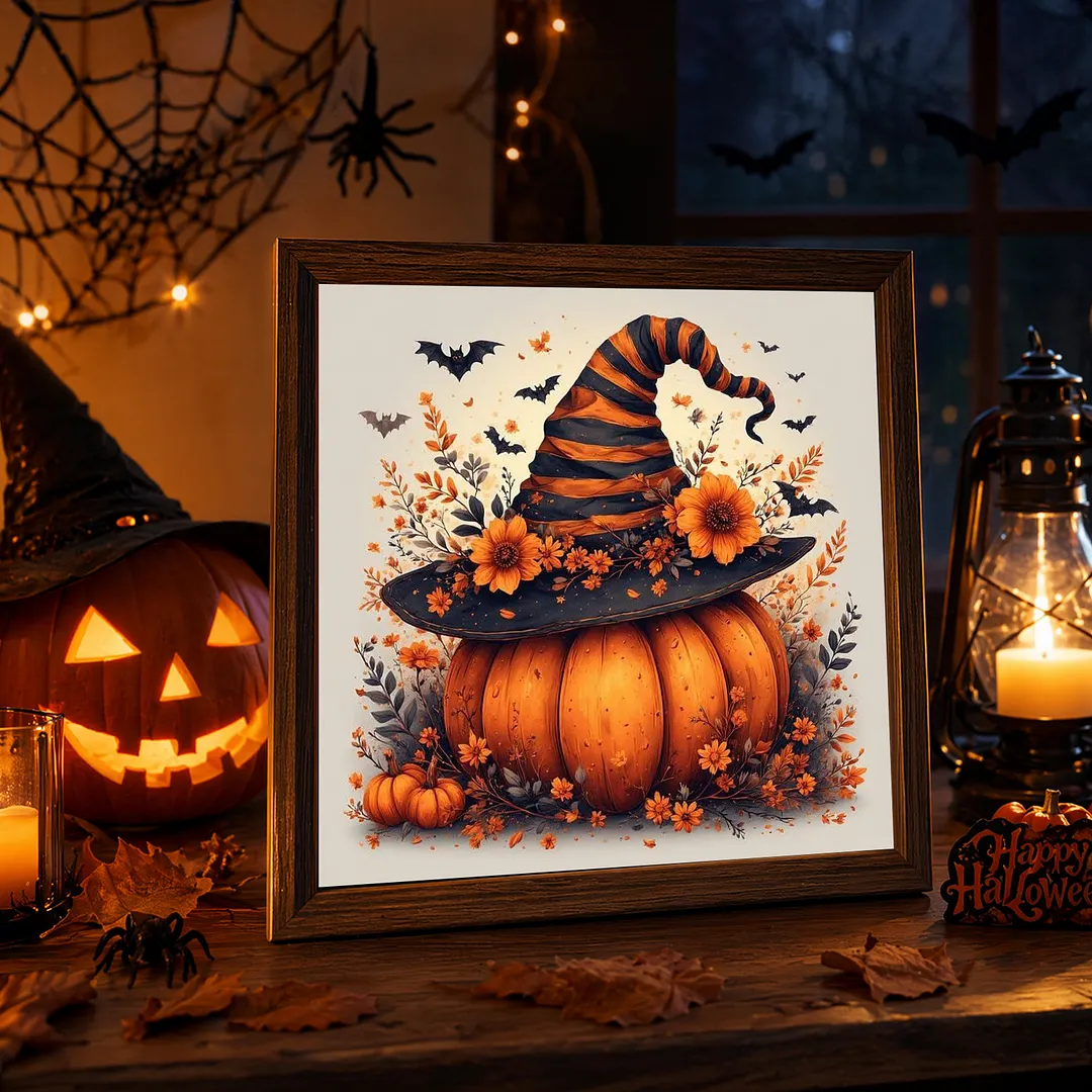 Halloween C Full DIY 5D Square Drill Diamond Dots Paintings Picture Arts Craft 13.78x13.78Inch Crystal Art Paint by Diamond Diamond Crystal Rhinestones Painting Kits for Adults Beginner Home Wall Deco