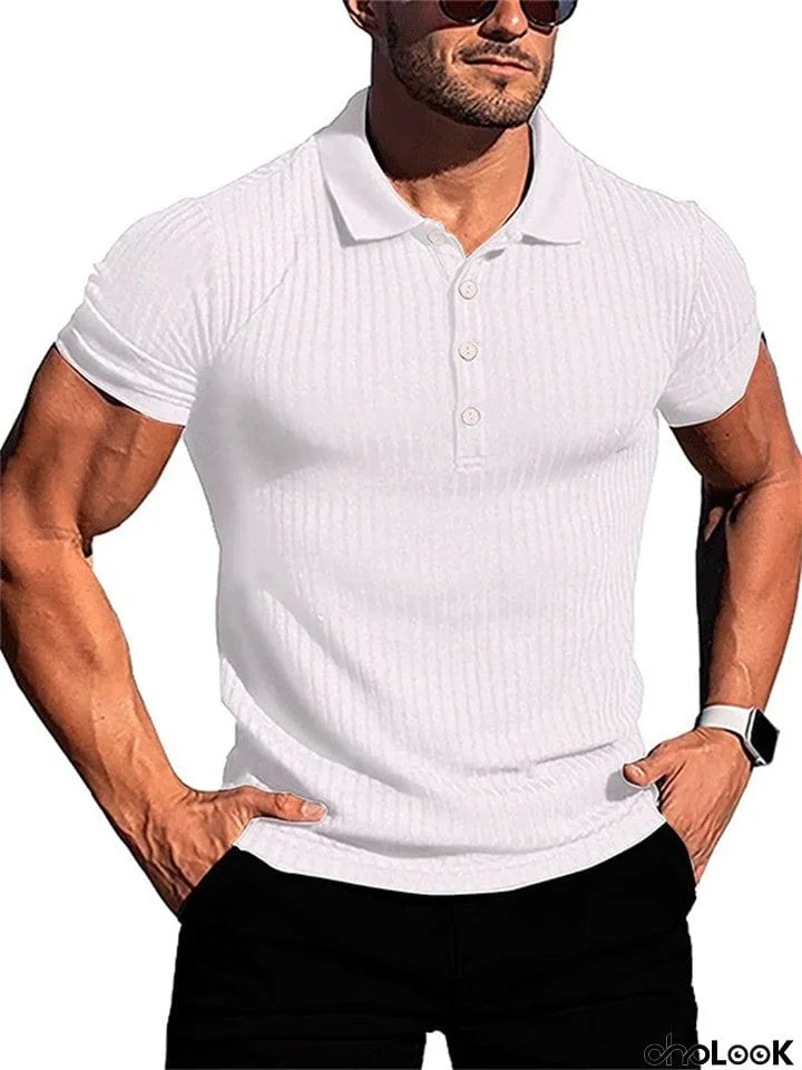 Male Summer Skinny Running Sports Fitness Wear Polo Shirts