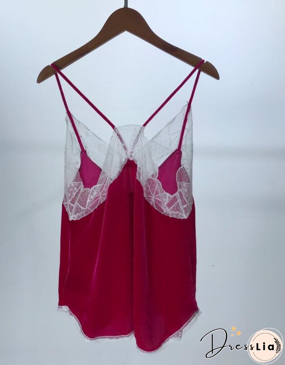 Silk Women New Style Romantic Neckline Exquisite Lace Stitching Letter Printing Girls Camis Vest