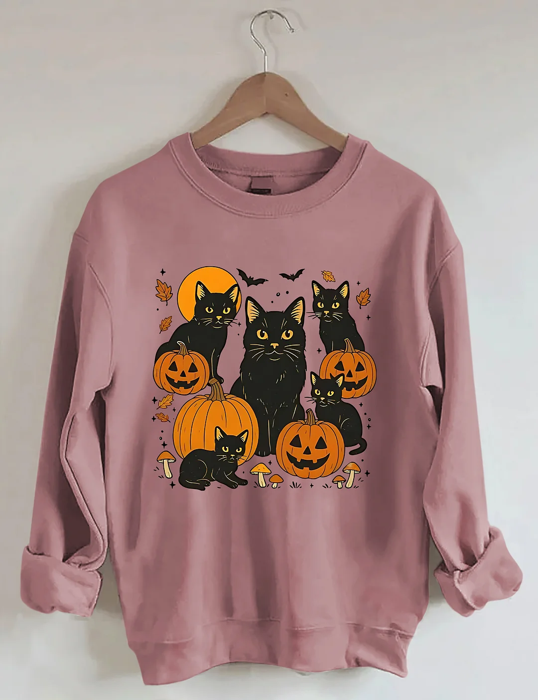 Halloween Cat And Pumpkin Sweatshirt