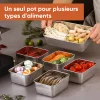 Boîte de conservation des aliments en acier inoxydable avec couvercle, boîte de rangement pour déjeuner et collation