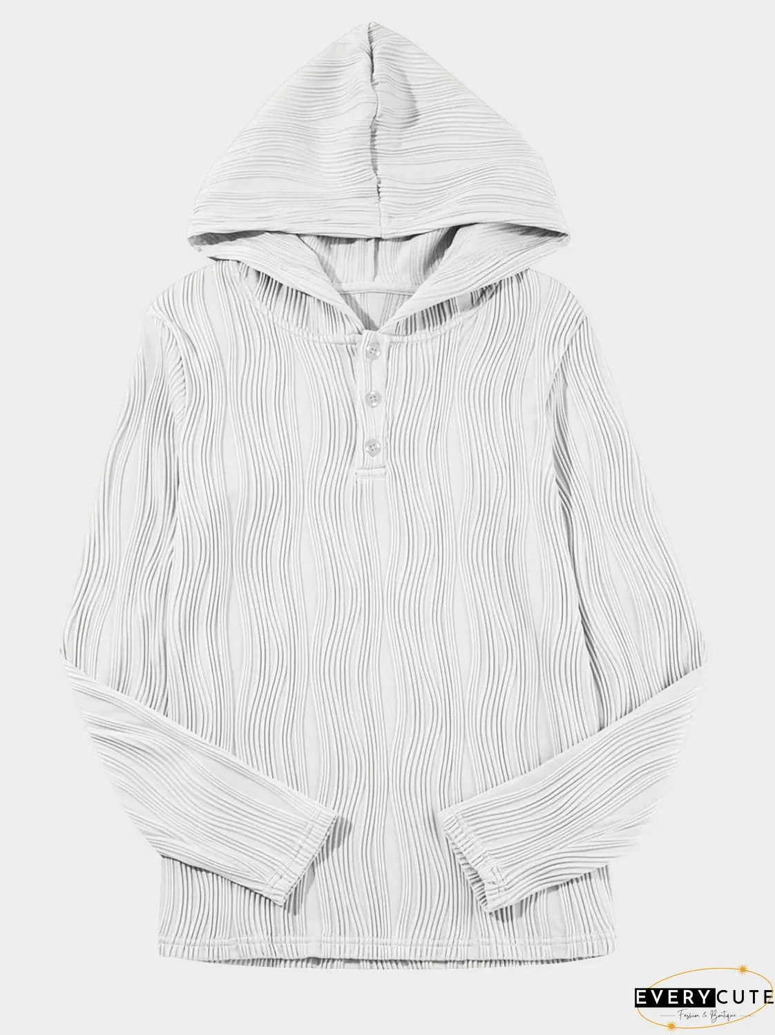 Textured Long Sleeve Hoodie