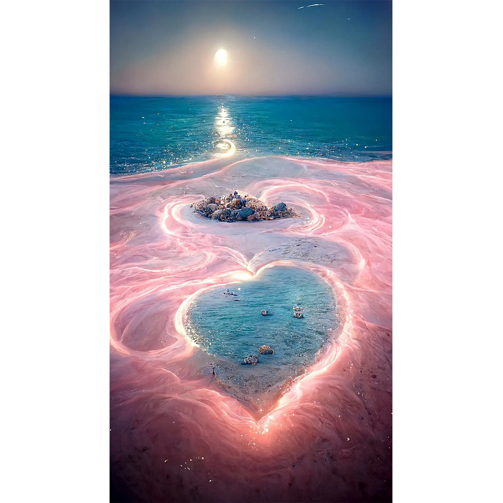 Pink Sand Beach 40*60CM(Canvas) Full Round Drill Diamond Painting gbfke