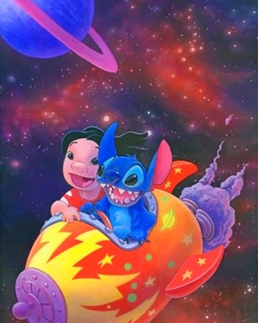 

Lilo And Stitch Galaxy – Paint By Numbers - 40*50CM, 501 Original