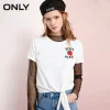 ONLY Brand 2018 NEW bottom hem lacing fruits printing female T-shirts |118101594