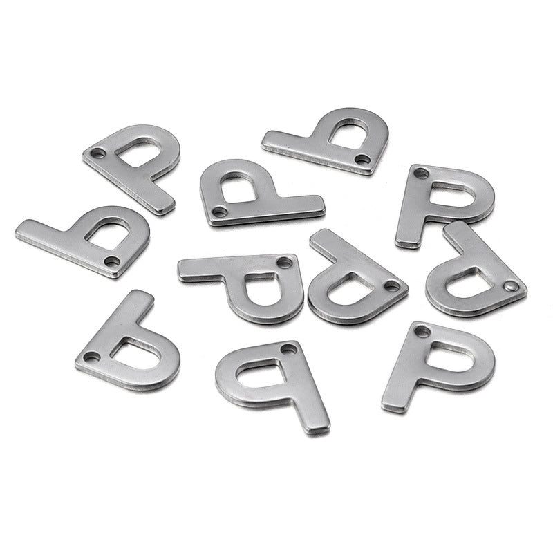50 Pcs/package Minimalist Letter Stainless Steel Pendant Jewelry Accessories