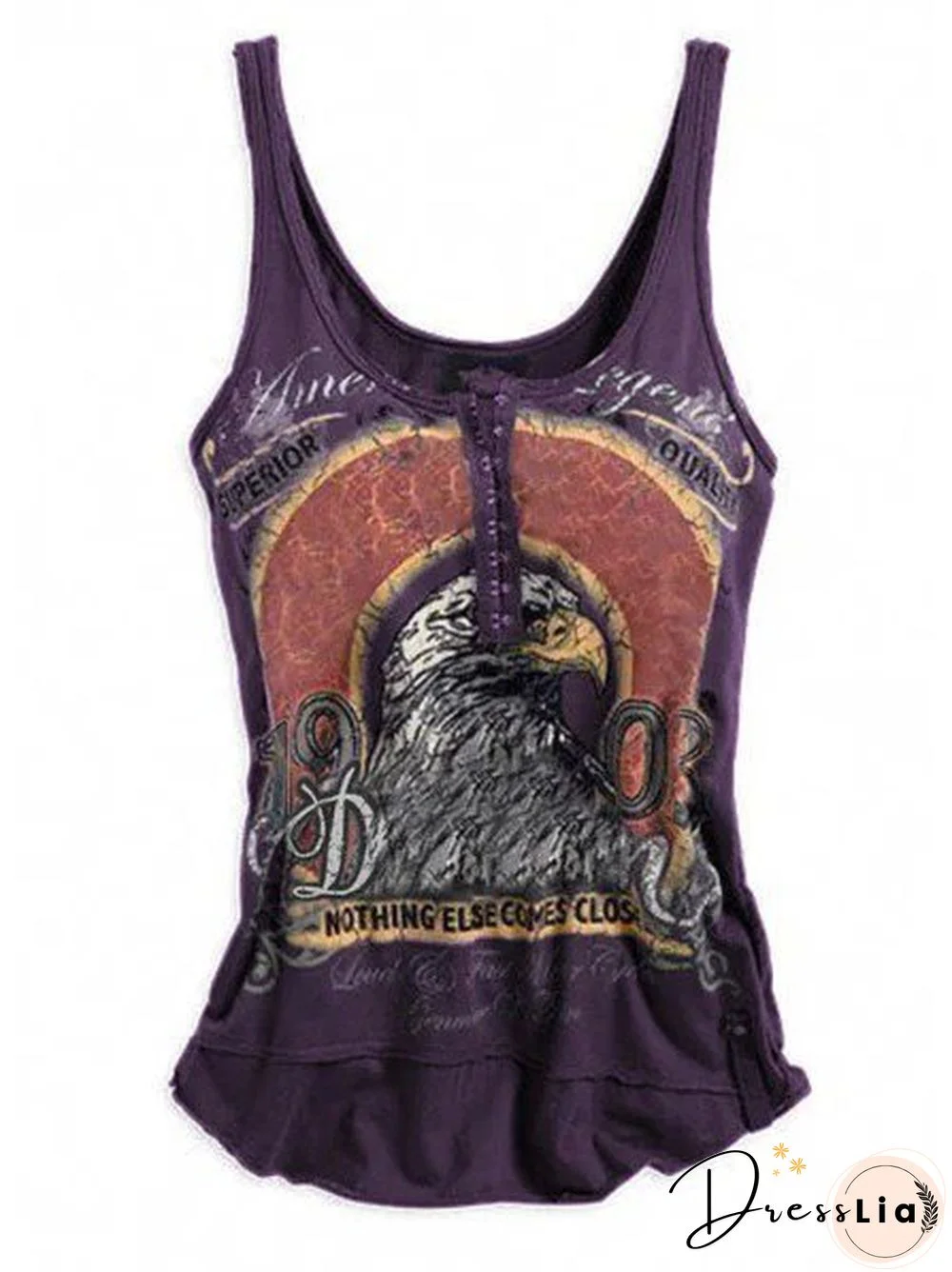 Casual Sleeveless Round Neck Plus Size Tops