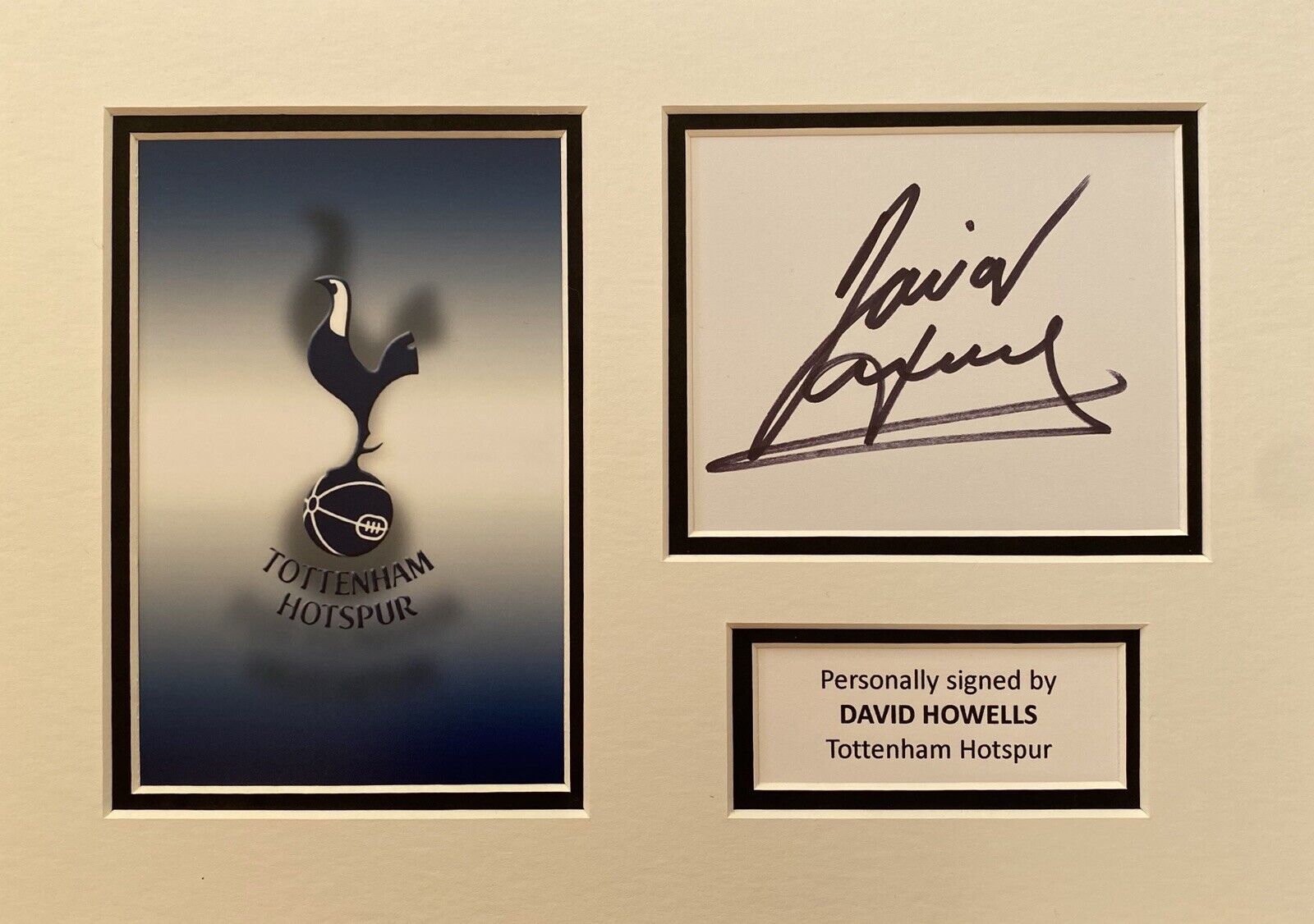 David Howells Genuine Signed White Card In A4 Tottenham Hotspur Mount Display 2