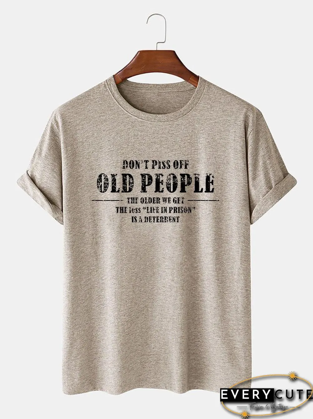Cotton-Blend Vintage Printed Men's Fashion Print Tee
