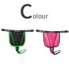 Men's low waist ice silk front strap can be covered with JJ transparent sexy T-type thong