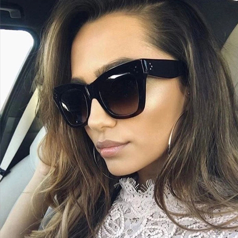 Hip-hop Color Block Ac Polygon Full Frame Women’s Sunglasses