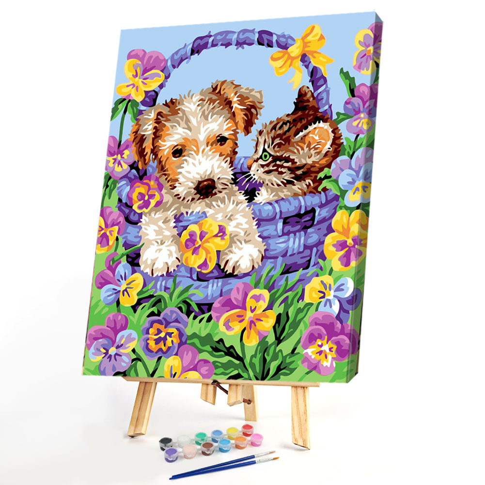 

40*50CM - Paint By Numbers - Flower Cat Dog, 501 Original