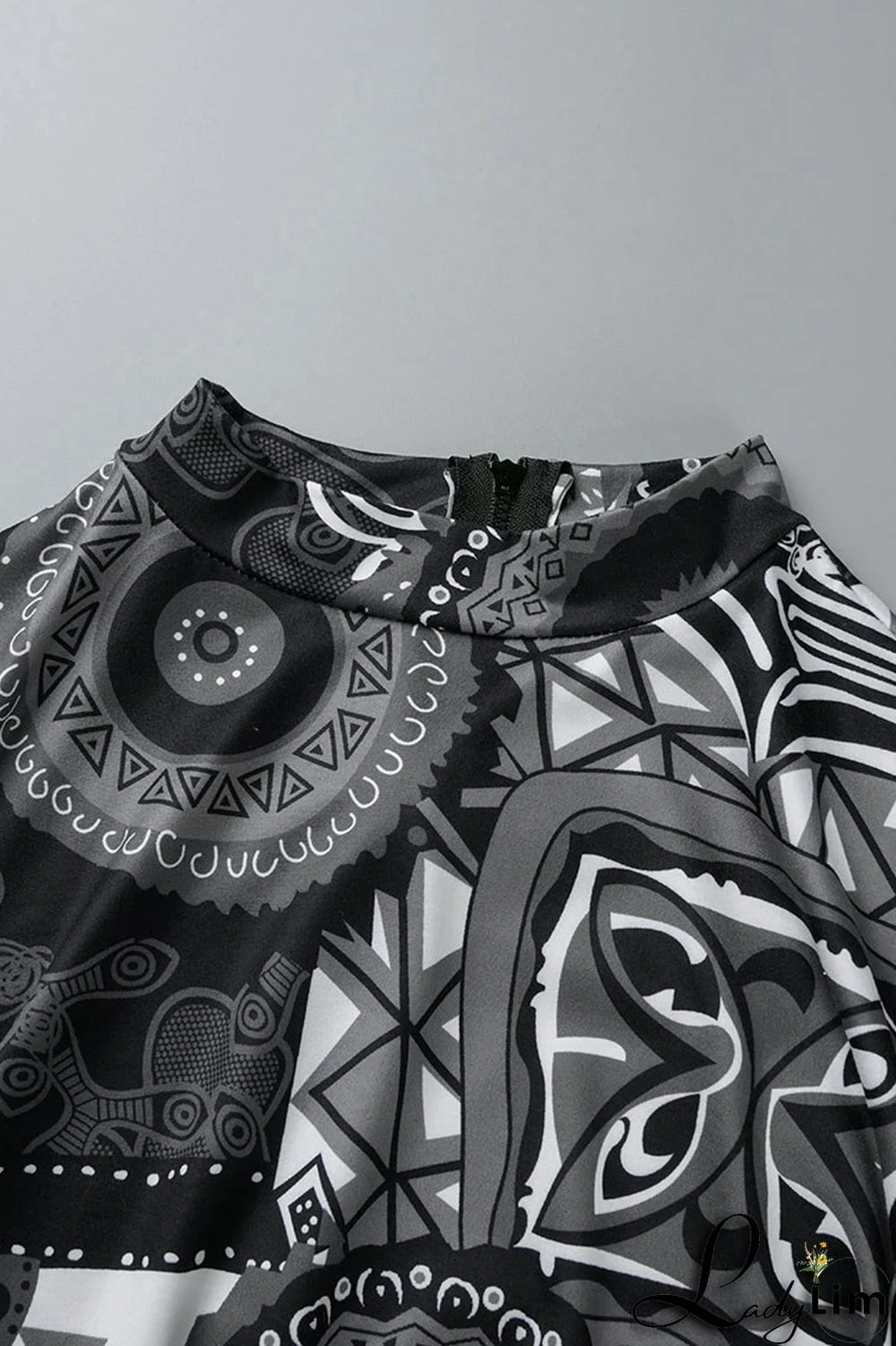 Black Fashion Casual Print Patchwork O Neck Straight Plus Size Dresses