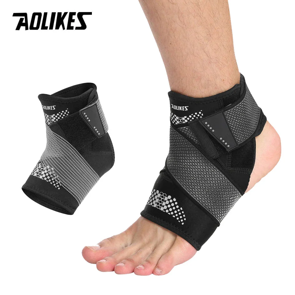 Uveng 1PCS Pressurization Sports Ankle Brace Support Adjustable Elastic Bandage Foot Strap Protective Gear Gym Fitness